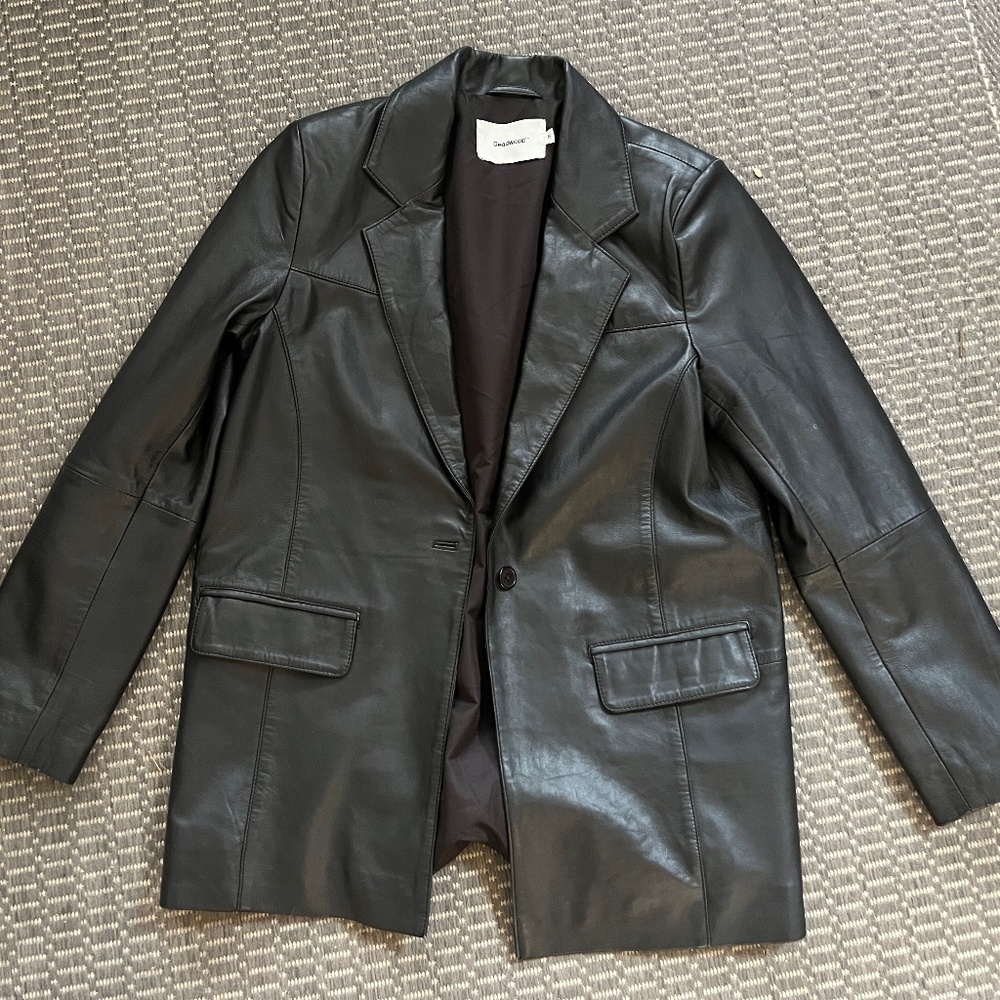 Deadwood Brooke Oversized Leather Jacket Blazer (size 34)